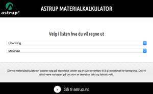 Astrup Materialkalkulator